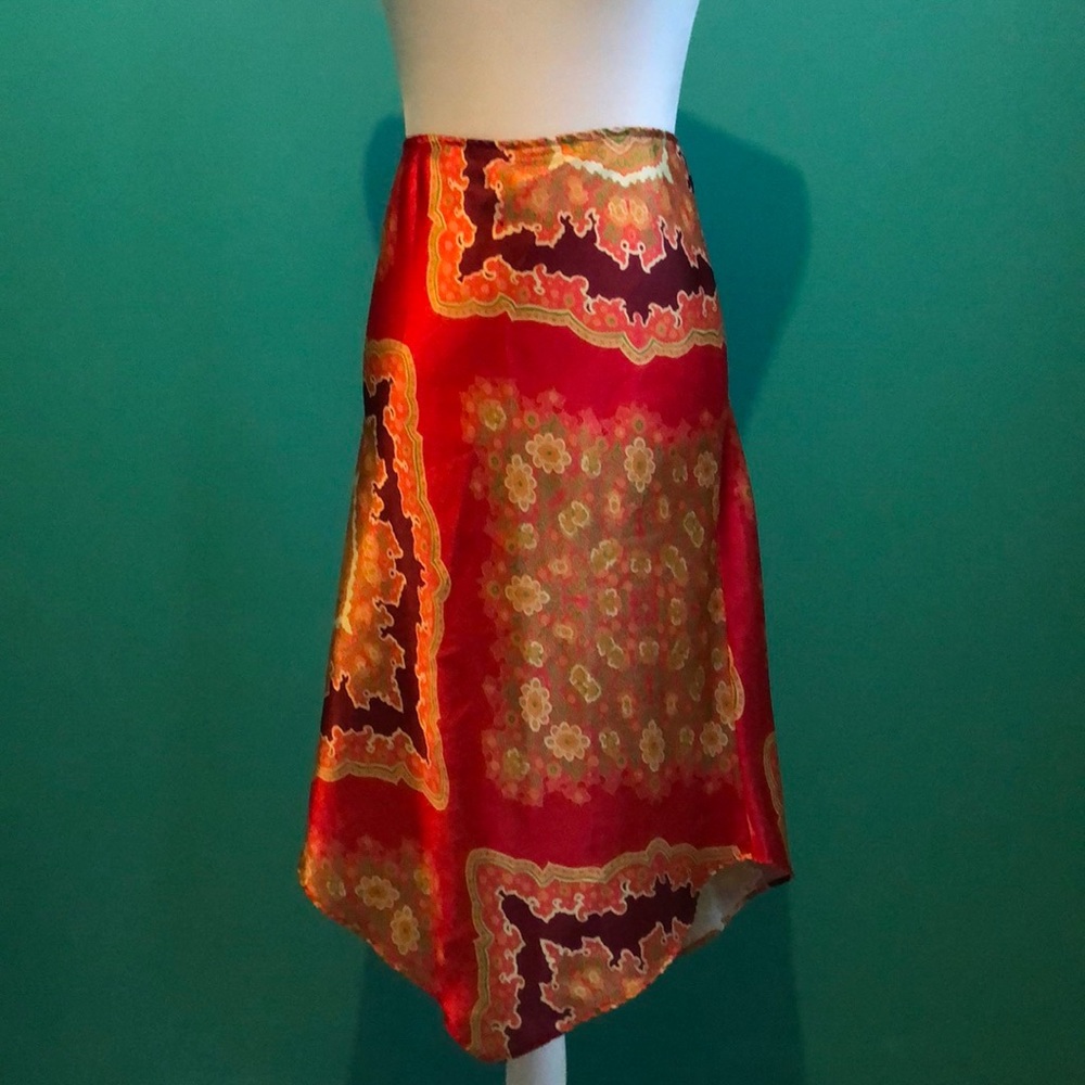 Scarf Print Triangle Hem Skirt